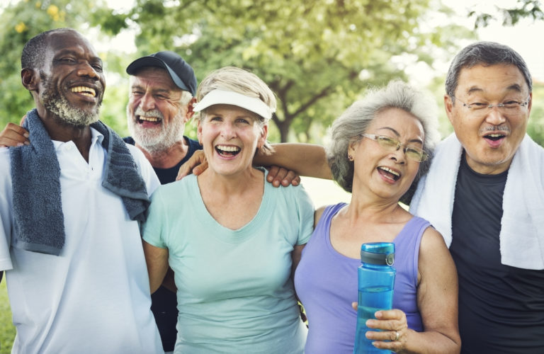 photo of a group of seniors laughing together