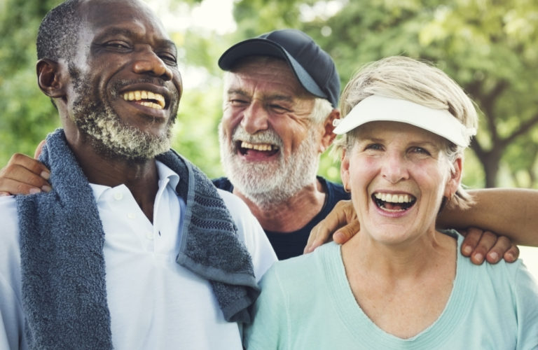 photo of a group of seniors laughing together