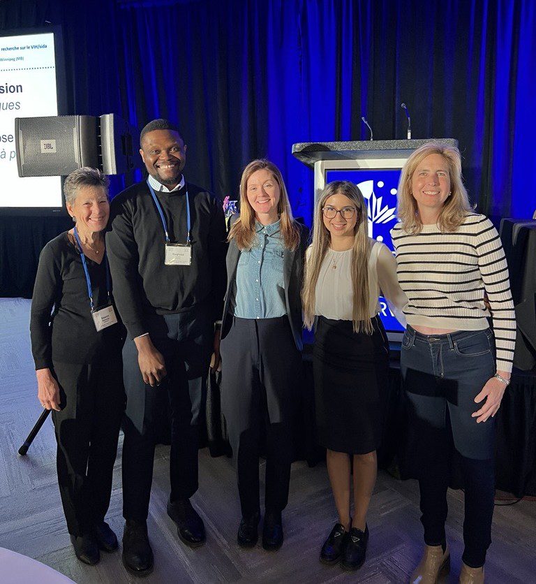 A group photograph at CAHR 2026. From left to right: Sharon Wamsley, Ihoghosa (Muyi) Iyamu, Kathleen Inglis, Sheliza Halani, and Marina Klein 